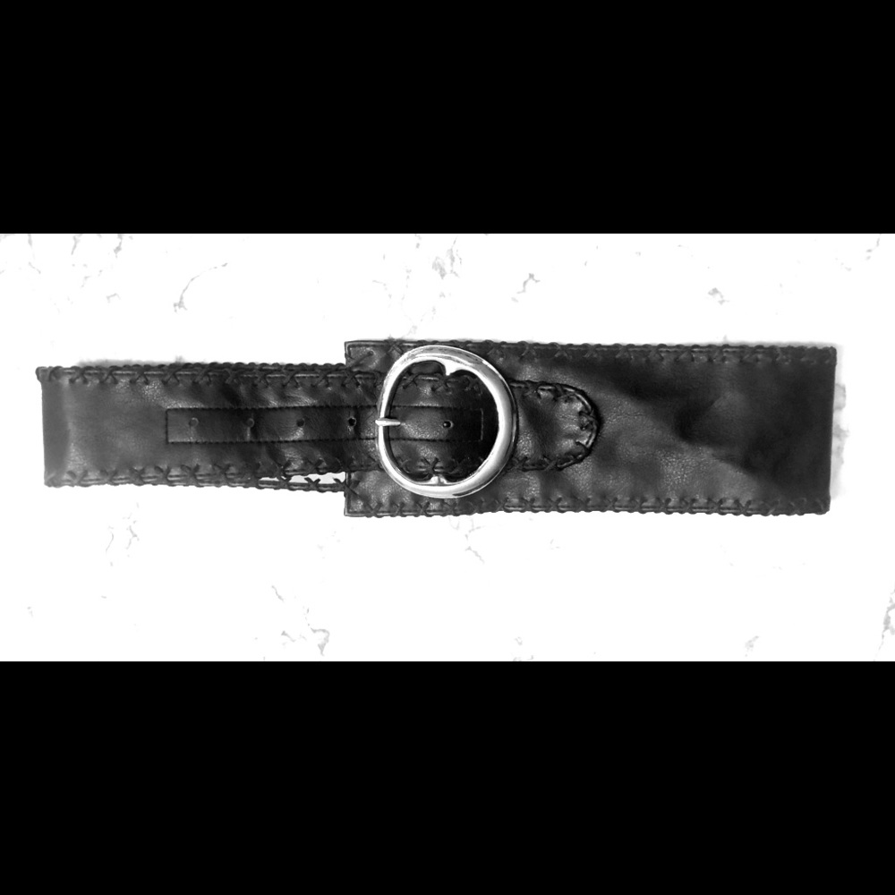 Black Leather Waist Belt